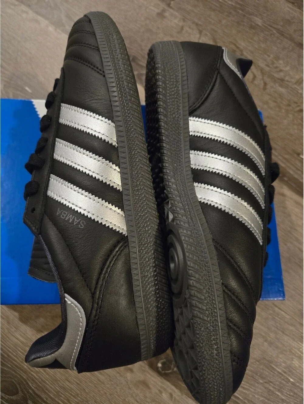 adidas Samba JP Black Silver Gum HQ9241 Men's Size 8.5 NIB